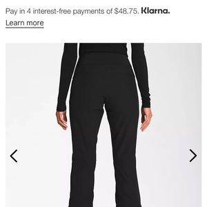 The north face ski pants small/short turf black